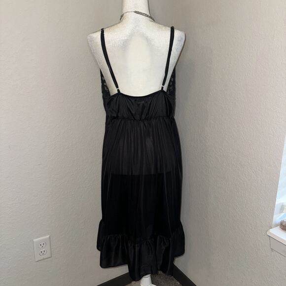 Anthony Richards Nightgown Slip Dress Women's 1X Black Lace Adjustable Straps - Picture 3 of 9